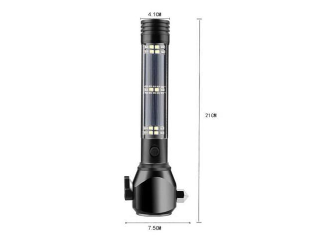 Multi-functional Car Safety Hammer Solar Alarm Emergency Working Flashlight (Red)