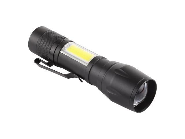 A3 USB Charging Waterproof Zoomable XPE + COB Flashlight with 3-Modes & Clip & Storage Box