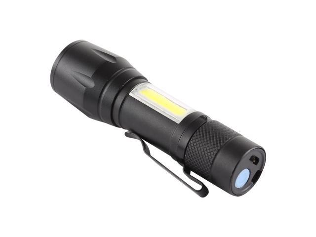 A3 USB Charging Waterproof Zoomable XPE + COB Flashlight with 3-Modes & Clip & Storage Box