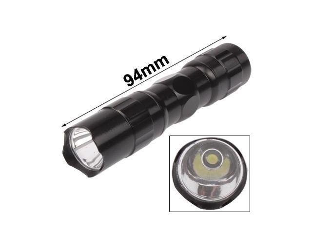 3W LED Mini Flashlight Light Torch Lamp with Strap(Black)