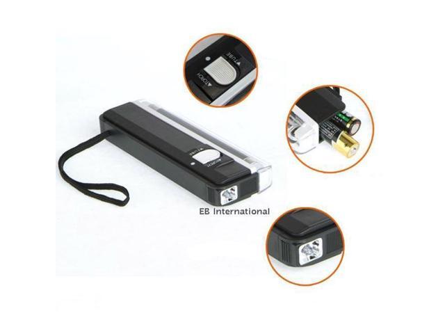 Handheld Blacklight UV Lamp & LED Flashlight, Verify Hidden Security Features On banknotes and Passport(Black)