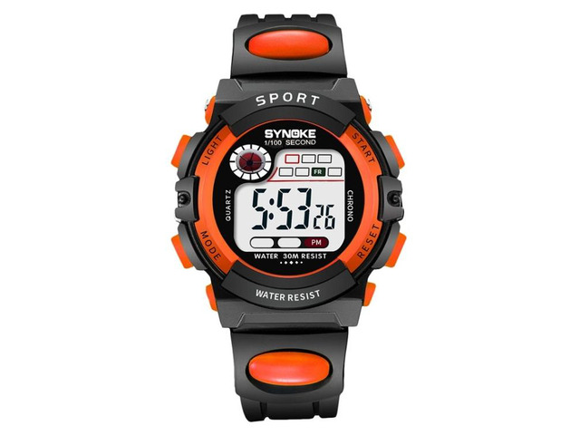 SYNOKE 99269 Children Sports Waterproof Digital Watch, Colour: Small (Orange) Small (Orange)