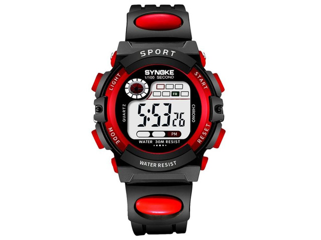 SYNOKE 99269 Children Sports Waterproof Digital Watch, Colour: Small (Red) Small (Red)