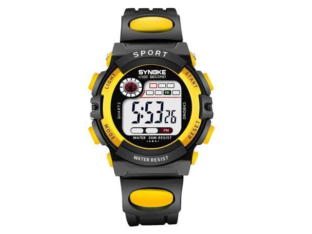 SYNOKE 99269 Children Sports Waterproof Digital Watch, Colour: Small (Yellow) Small (Yellow)
