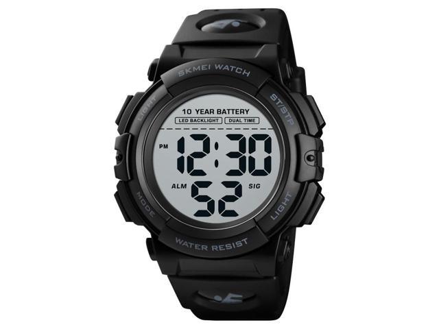 Skmei 1562 Multi Function Outdoor Sports Waterproof Student Electronic Watch Ten Year Battery Mens Watch (Black)
