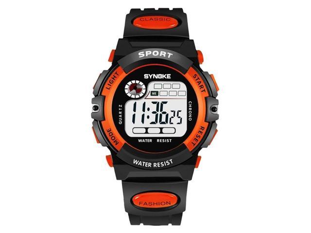 SYNOKE 99269 Children Sports Waterproof Digital Watch, Colour: Large (Orange) Large (Orange)