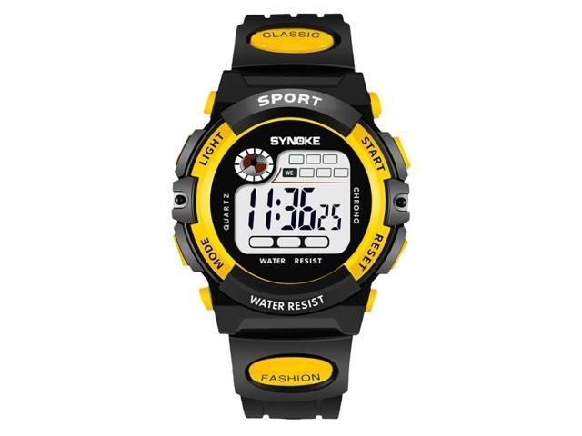SYNOKE 99269 Children Sports Waterproof Digital Watch, Colour: Large (Yellow) Large (Yellow)