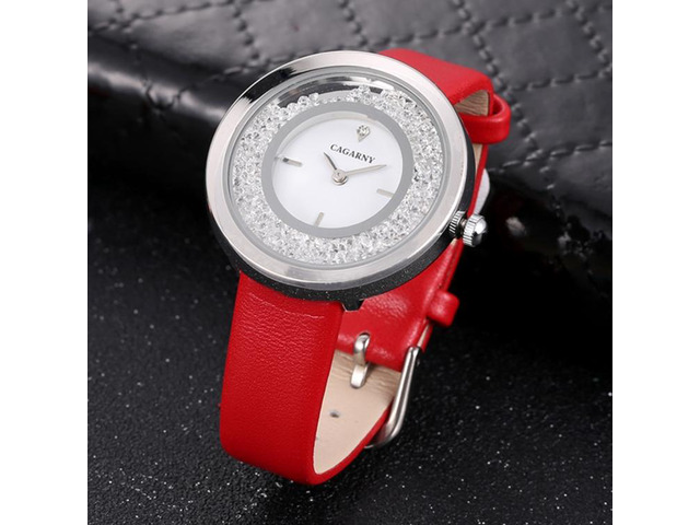CAGARNY 6878 Water Resistant Fashion Women Quartz Wrist Watch with Leather Band (Style 4)