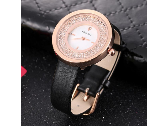 CAGARNY 6878 Water Resistant Fashion Women Quartz Wrist Watch with Leather Band (Style 2)
