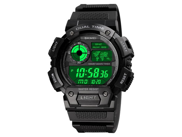 SKMEI 1723 Dual Time LED Digital Display Timing Luminous Electronic Watch (Black)