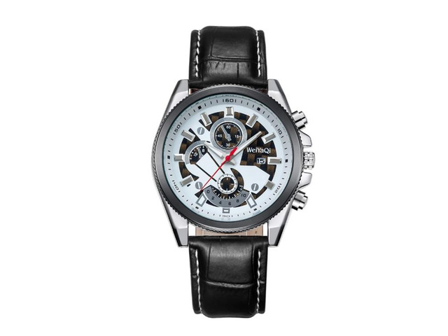 WeiYaQi 89032 Fashion Quartz Movement Wrist Watch with Leather Band (Style 4)