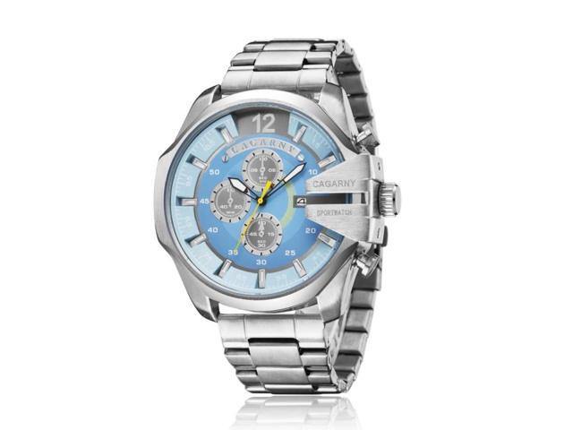 CAGARNY 6839 Fashion Waterproof Quartz Watch with Stainless Steel Band (Style 3)