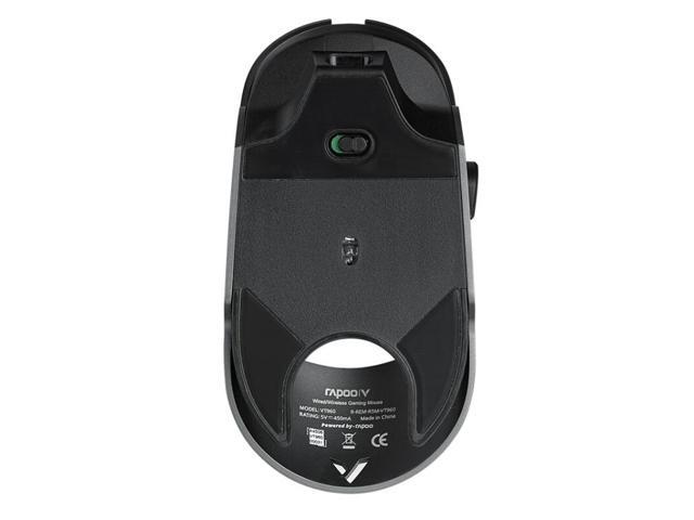 Rapoo VT960 1600 DPI 7 Keys Dual Mode Macro Programmable Symphony RGB Backlit Wireless Gaming Mouse (Black)