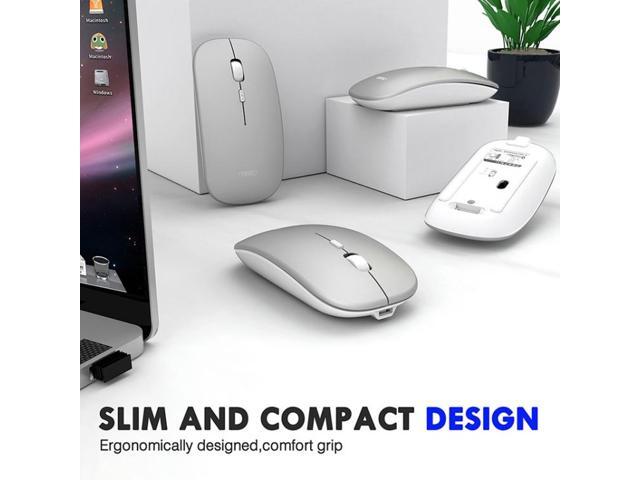 Inphic PM1 Office Mute Wireless Laptop Mouse, Style:Battery Display Battery Display (Space Silver)