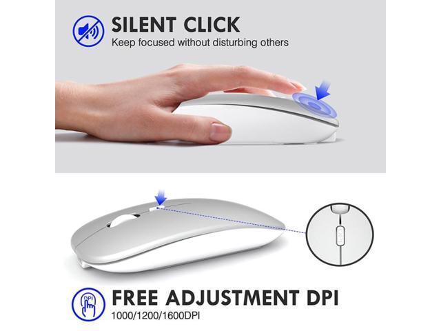 Inphic PM1 Office Mute Wireless Laptop Mouse, Style:Battery Display Battery Display (Space Silver)