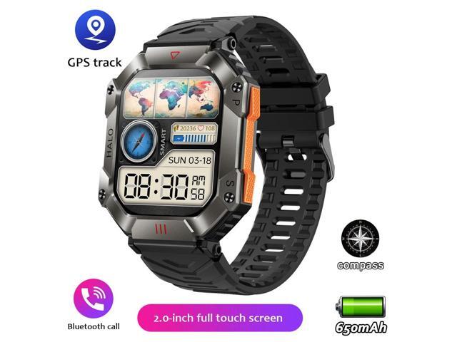 GPS Military Outdoor Smart Watch 2.0 inch 650 mAh Large Battery Watch GPS Motion Track Compass Bluetooth Call Smartwatch Men