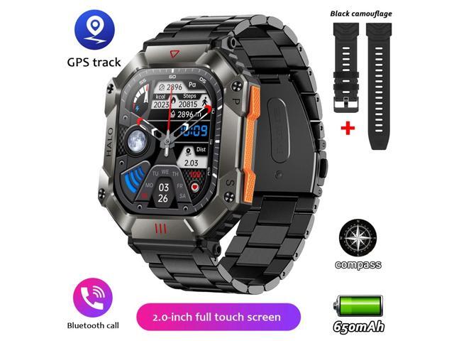 GPS Military Outdoor Smart Watch 2.0 inch 650 mAh Large Battery Watch GPS Motion Track Compass Bluetooth Call Smartwatch Men