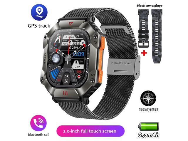 GPS Military Outdoor Smart Watch 2.0 inch 650 mAh Large Battery Watch GPS Motion Track Compass Bluetooth Call Smartwatch Men