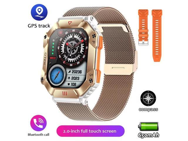 GPS Military Outdoor Smart Watch 2.0 inch 650 mAh Large Battery Watch GPS Motion Track Compass Bluetooth Call Smartwatch Men