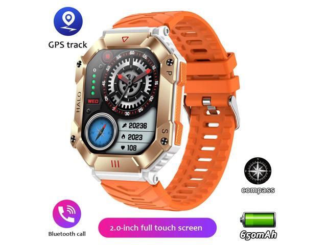GPS Military Outdoor Smart Watch 2.0 inch 650 mAh Large Battery Watch GPS Motion Track Compass Bluetooth Call Smartwatch Men