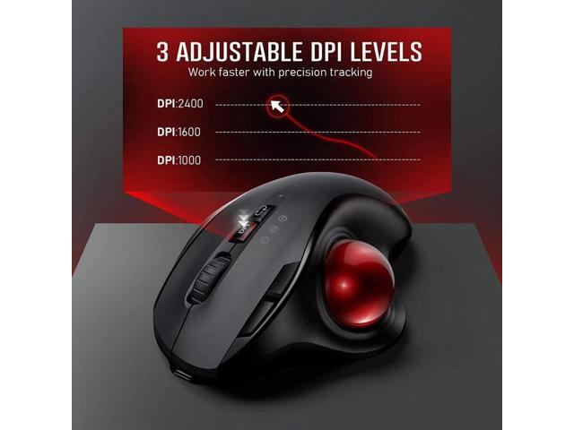Wireless Trackball Mouse Rechargeable 2.4G Bluetooth Dual Mode Luminous Mouse For Laptop Tablet Pc