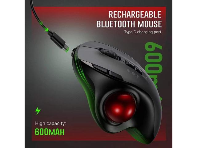 Wireless Trackball Mouse Rechargeable 2.4G Bluetooth Dual Mode Luminous Mouse For Laptop Tablet Pc