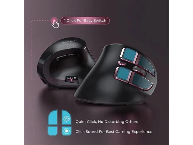Bluetooth Vertical Mouse Wireless Usb2.4 Three-Mode Charging Human Notebook Desktop Computer Mouse Office Mute