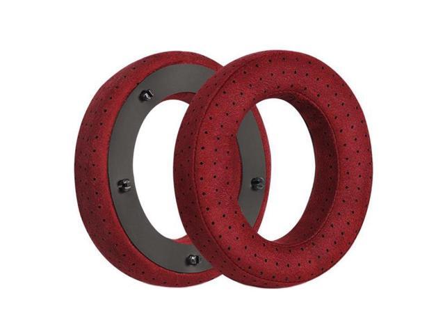 For Focal Clear MG Pro 2pcs Leather Breathable and Comfortable Headset Cover, Color: Fiber Red Fiber Red