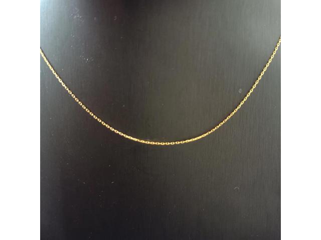18K Real Gold Necklace O-Shape Chain 45CM 0.9G