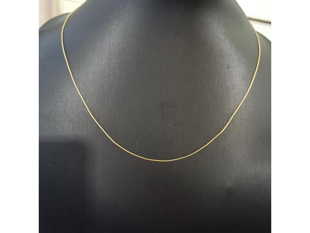 18K Real Gold Necklace Snake Brone Chain 45CM 1.8G