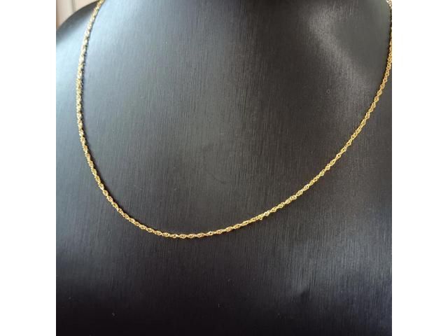 18K Real Gold Necklace Water Wave Chain 45CM 1.2G