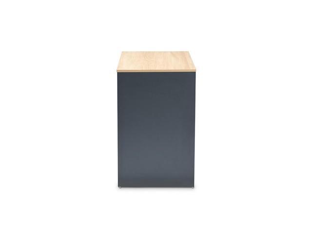 Baxton Studio Reed Mid-Century Modern 2-Drawer Multicolor Wood Computer Desk