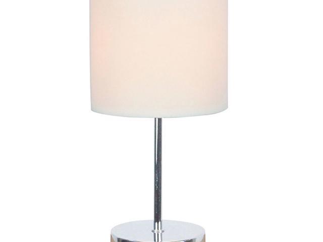 Simple Designs Chrome Mini Basic Table Lamp with Fabric Shade