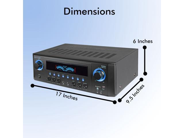 Technical Pro Receiver 1000W FM USB SD Card 2 Mic Inputs MP3 AUX Playback - image 11