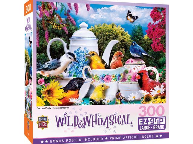 masterpieces wild & whimsical puzzles collection - garden party 300 piece ez grip jigsaw puzzle