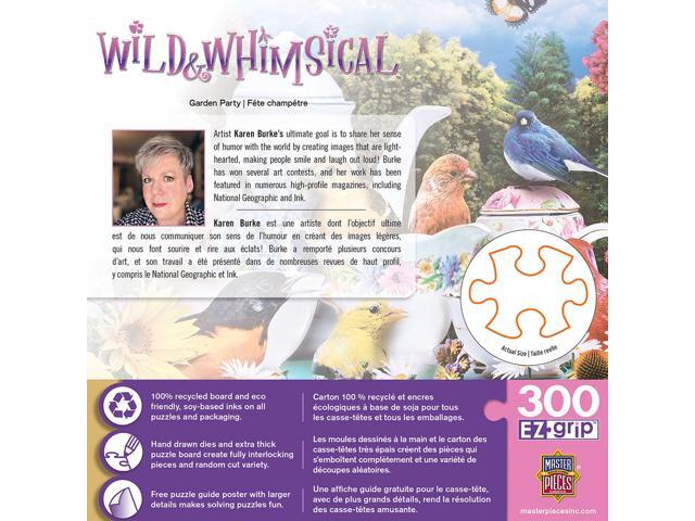 masterpieces wild & whimsical puzzles collection - garden party 300 piece ez grip jigsaw puzzle