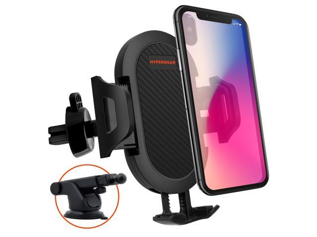 hypergear 3-in-1 universal phone mount kit [car air vent mount & telescopic suction mount for car dashboard & windshield] compatible with all cell...