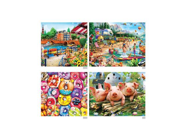 12 pack jigsaw puzzle for adult, family, or kids - artist gallery v2 12-pack bundle by masterpieces - family owned american puzzle company