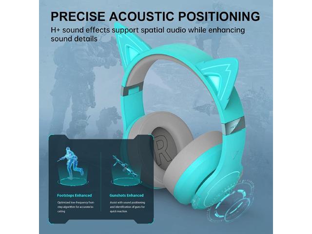 Edifier - G5BT CAT Wireless Gaming Headset w/ Magnetic Cat Ears, 36 Hour Battery Life for Xbox, Playstation, Nintendo, Mobile & PC - Turquoise - image 4