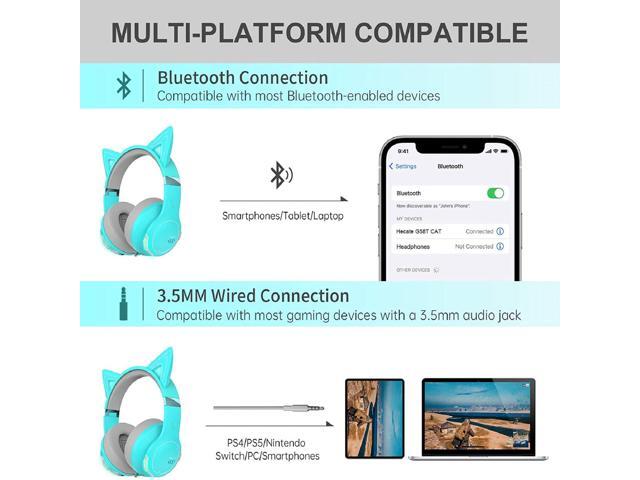 Edifier - G5BT CAT Wireless Gaming Headset w/ Magnetic Cat Ears, 36 Hour Battery Life for Xbox, Playstation, Nintendo, Mobile & PC - Turquoise - image 3