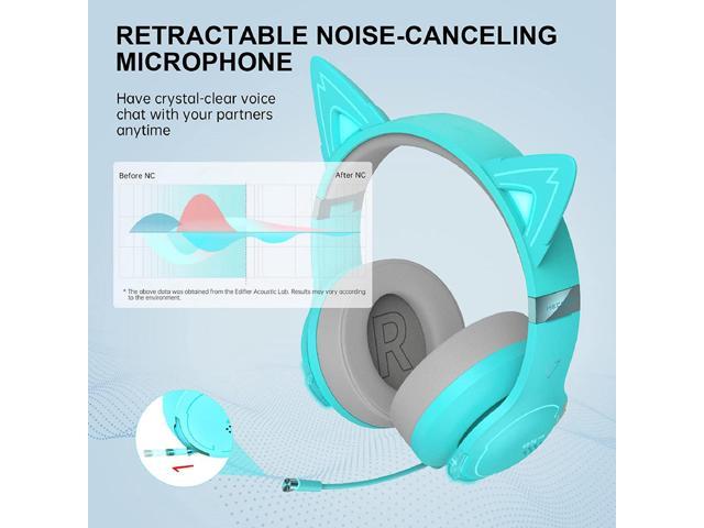 Edifier - G5BT CAT Wireless Gaming Headset w/ Magnetic Cat Ears, 36 Hour Battery Life for Xbox, Playstation, Nintendo, Mobile & PC - Turquoise - image 6