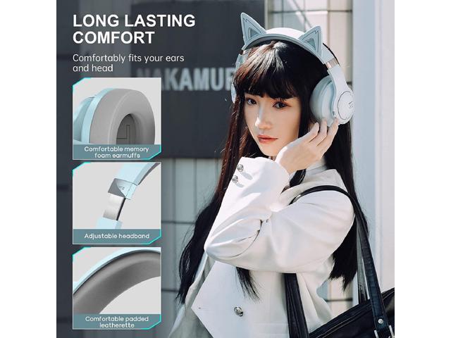Edifier - G5BT CAT Wireless Gaming Headset w/ Magnetic Cat Ears, 36 Hour Battery Life for Xbox, Playstation, Nintendo, Mobile & PC - Sky Blue - image 7