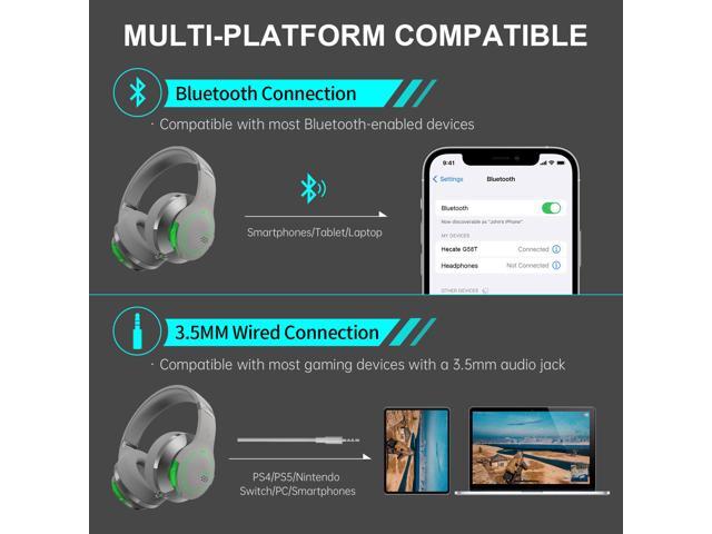 Edifier - G5BT Wireless Gaming Headset with 40 Hour Battery Life, RGB lighting for Xbox X|S, Playstation, Nintendo, Mobile & PC - Gray - image 3