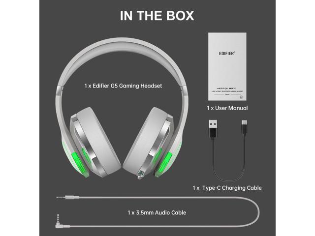 Edifier - G5BT Wireless Gaming Headset with 40 Hour Battery Life, RGB lighting for Xbox X|S, Playstation, Nintendo, Mobile & PC - Gray - image 7