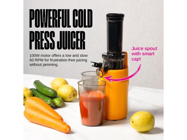 Ventray Essential Ginnie Juicer, Compact Small Cold Press Juicer, Masticating Slow Juicer with 60RPM Low Speed, Easy to Clean & Nutrient Dense,...
