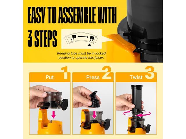 Ventray Essential Ginnie Juicer, Compact Small Cold Press Juicer, Masticating Slow Juicer with 60RPM Low Speed, Easy to Clean & Nutrient Dense,...