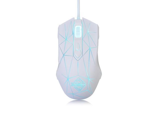 Ajazz AJ52 Watcher RGB Backlit Ergonomic Gaming Mouse, 2750 DPI A5050 7 Programmable Buttons Wired Gaming Mice for Windows Mac OS Linux, Star White