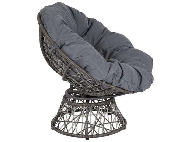 Photos - Garden Furniture Flash Furniture Bowie Comfort Series Swivel Patio Chair with Dark Gray Cushion 88914233722 