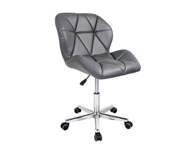 ViscoLogic JAGER Quilted Comfort Computer Desk Office Chair Stool (GREY)