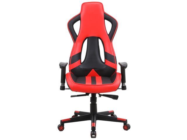 ViscoLogic WOLVERINE Premium Grade Series Ergonomic Backrest Recline & Lockable Home Office Computer Desk Gaming Chair (Black & Red)